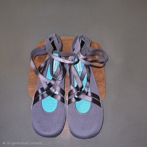 Skechers Women's Slip-On Ballet Flats in Charcoal Blue Textile Size 9.5